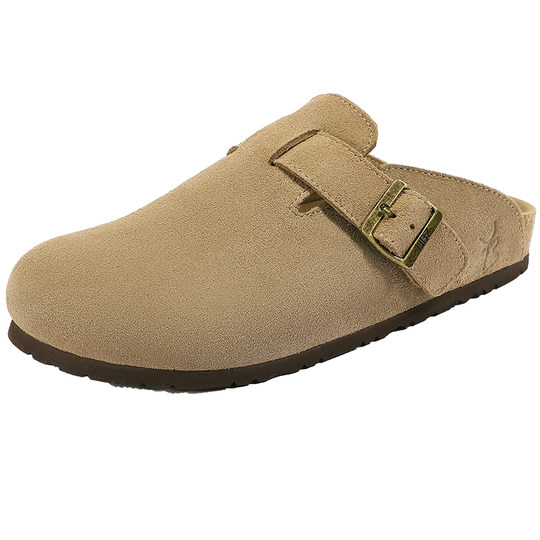 UBZ 防水厚底勃肯鞋女2025新款春秋包头半拖男款博肯增高真皮单鞋