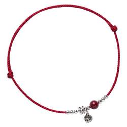 Fu Fang Cinnabar ປີມັງກອນເງິນ sterling retro bell anklet ເຊືອກສີແດງຂອງແມ່ຍິງ hand-woven anklet summer ງ່າຍດາຍຂອງປະທານແຫ່ງແມ່ຍິງ