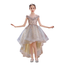 Childrens Gown Princess Dress Girl Flower Girl Wedding Little Girl Walking Show Light Extravagant and Extravagant Host Piano Show