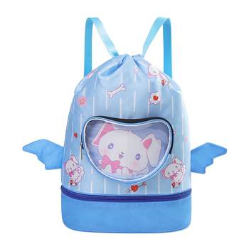 Children's swimming bag dry wet separation waterproof storage bag boys and girls portable backpack cute cartoon beach backpack