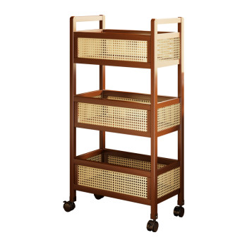 Movable coffee table storage rack with wheels