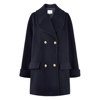 Qiushui yiren sheep wool mid-length retro woolen coat