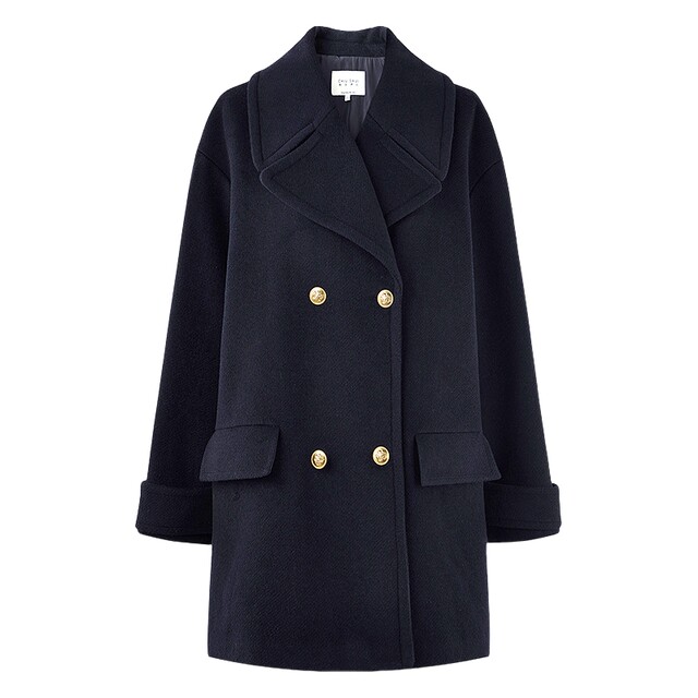 Qiushui Yiren sheep wool mid-length retro woolen coat