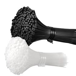 Nylon Cable Ties Are Strong, Anti-Aging, Plastic, High and Low Temperature Resistant, Wire Binding Straps, Black and White Buckle Fixed Cable Ties