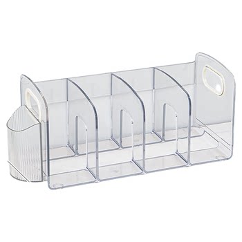 Desktop book stand transparent pen holder