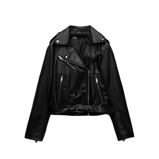 Women's new short version leather jacket