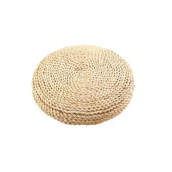 Meditation japanese round futon on the ground made of woven corn husks