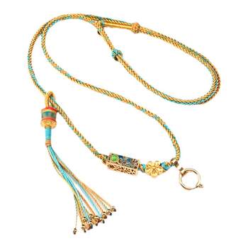 Tibetan thangka hand-woven gold pendant lanyard