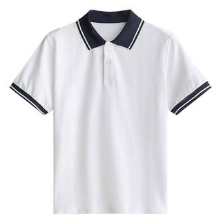 School uniform short sleeve dark blue lapel polo shirt school uniform top