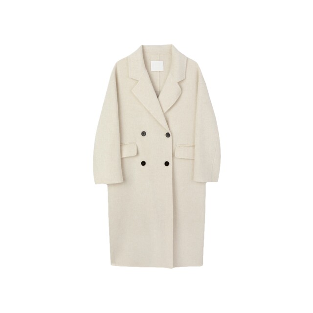 舒库100%绵羊毛毛呢大衣女秋冬长款羊毛气质经典百搭外套