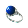 Natural Qiao Nianhua women's sterling silver sapphire ring