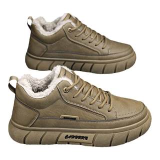 冬季男鞋2025新款二棉鞋男士工作板鞋加绒加厚运动防滑工装劳保鞋