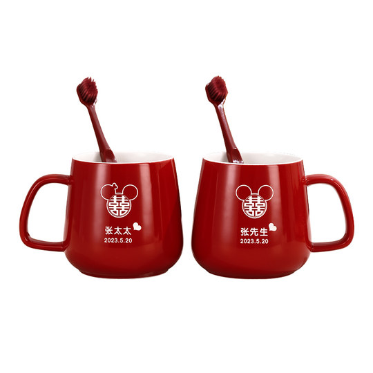 Wedding toothbrush cup set couple toothbrush cup