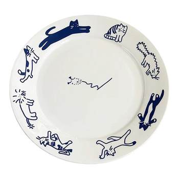 Anmu liangpin factory order korean ins style cute cat and dog ceramic restaurant household desserts dessert disc