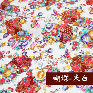 和风烫金日式印花纯棉布料diy手工香包小物服装旗袍衣服面料布头