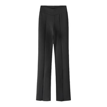 Paperlll xinjian black zipper slit casual pencil pants high waist simple slim fit slim feet for women Paperlll xinjian black zipper slit casual pencil pants high waist simple slim fit slim feet for women