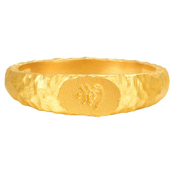 Honey gold jewelry gold ring pure gold ancient tibetan culture hand-engraved brahma heart ring hgh1637