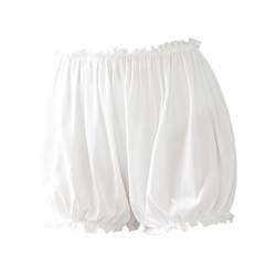 White jk safety pants for women, summer thin, anti-exposure safety pants, flower bud pants, lantern bottoming pumpkin shorts that can be worn outside
