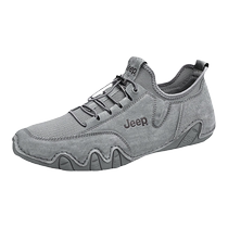 Jeep mens shoes 2024 new spring mesh breathable casual shoes mens summer sports soft-soled beanie shoes