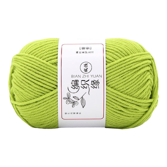 Braided edge hand-knitted medium thick wool milk cotton soft