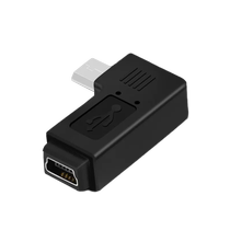 (Ali officially self-employed) Applicable miniUSB mother-to-micro revolution connector T-mouth public conversion head MP3 Android data line interface 90 degrees on-board navigation Xiaomi 360 wagon