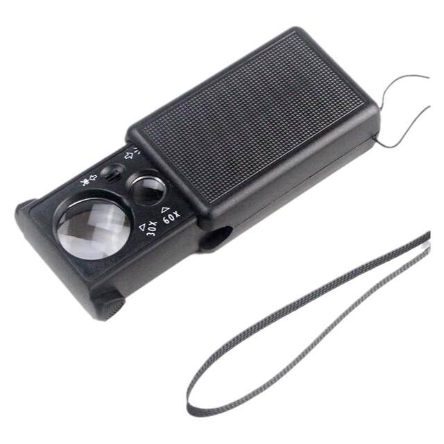 30x 60x double lens pull-out magnifying glass with LED light banknote inspection antique jade jewelry mirror