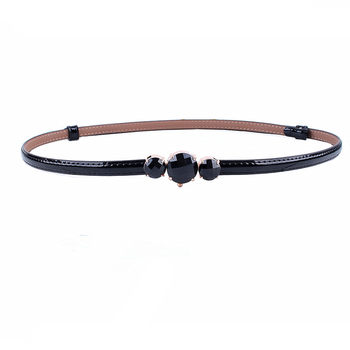 Sweet women's belt genuine leather belt with diamonds and wool