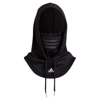 晶晶代购阿迪达斯彭于晏同款 反光保暖连帽 面罩防寒一体围脖9366