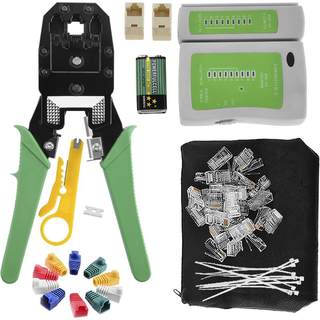 达而稳 网线钳子水晶头压线钳专业级套装网钳网络工具包接头接网线夹6六类测线仪宽带测试仪夹线钳家用接线钳