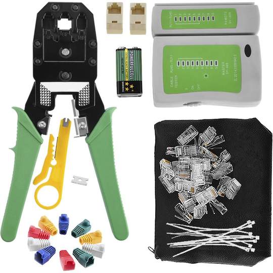 达而稳 网线钳子水晶头压线钳专业级套装网钳网络工具包接头接网线夹6六类测线仪宽带测试仪夹线钳家用接线钳