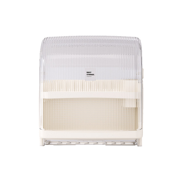 Creamy white drain ventilated double-layer bowl rack