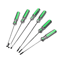 Shengda ® Colour Bar Crystal Handle Cross Head Straight Screwdriver Flat Opening Screw Batch Magnetic 356mm lengthened electrician