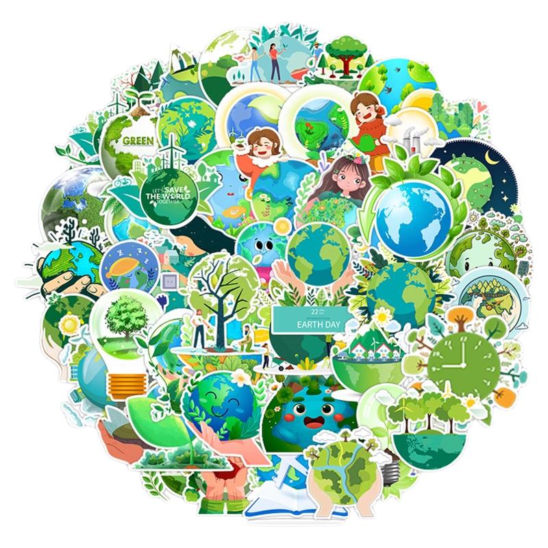 50 sheets of earth-protecting decorative waterproof stickers