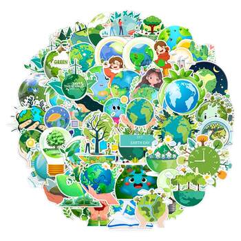 50 sheets of earth-protecting decorative waterproof stickers