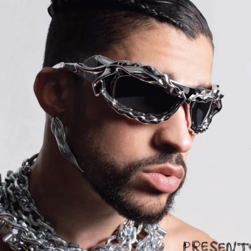 Cross-border Y2K personalized hip-hop sunglasses 2024 new style sports versatile sunglasses European and American party sunglasses trendy