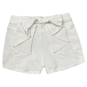 ສີຟ້າອ່ອນສາມມິຕິ bow denim shorts 2026 summer new comic girl ກາງເກງຮ້ອນແອວສູງ