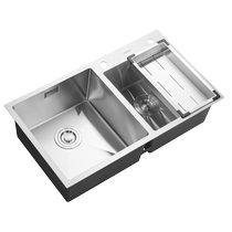 Wrigley bathroom kitchen sink 304 stainless steel sink double-slot dishwashing basin under the counter basin home