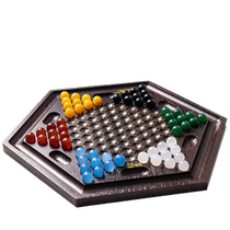 Wooden checkers for children and students educational checkers for parents and children old-fashioned large glass ball marbles acrylic bead toys