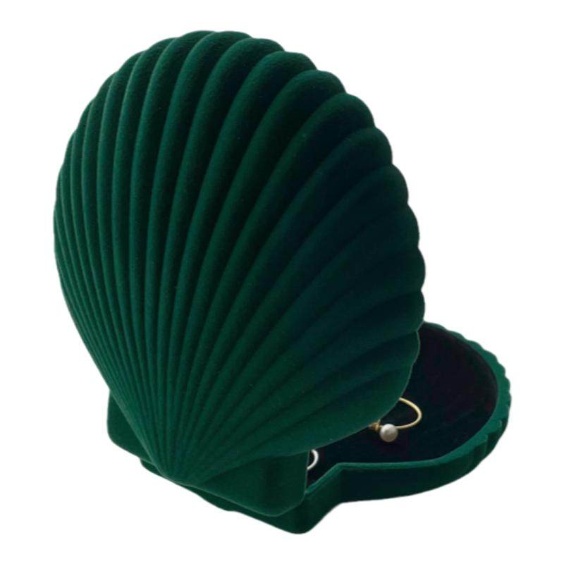 Designed velvet shell jewelry storage box gift
