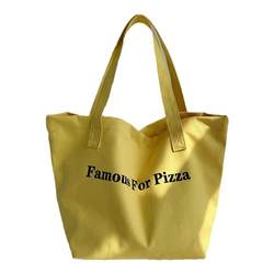 ຖົງຜ້າໃບສີແດງໃໝ່ປີ 2024 Famous For Pizza ຖົງຂະໜາດໃຫຍ່ຂະໜາດດຽວກັນ