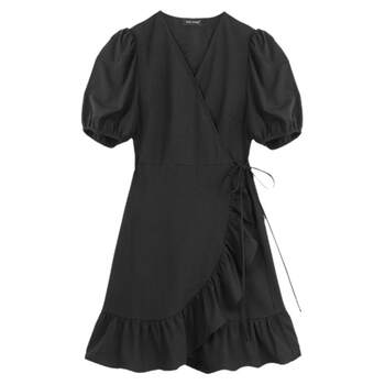 Rui Ge plus size dress 2023 women's fat mm slimming summer style new street-level-old-high-end dress black little women’s women