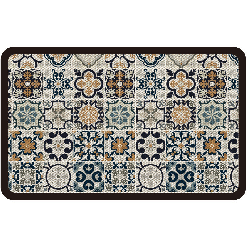 Anti-slip, anti-oil, no-wash, absorbent floor mat for kitchen