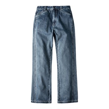 Atong Minimalist Retro Men's Washed Jeans Three-Line Flared High-End Quality Long Pants Blue Denim