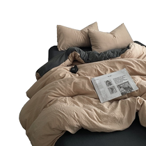 ins bedding four-piece set for student dormitory washed cotton sheets quilt cover quilt cover sheet single double three-piece set 4
