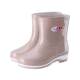 Four seasons women's short-tube plus velvet fashionable waterproof and warm rain boots