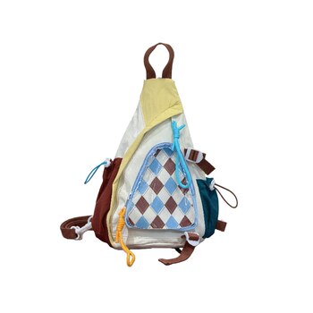 Dopamine color block multifunctional waterproof nylon chest bag