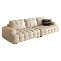 Pashman leather sofa Lawrence first layer cowhide modern simple living room large apartment Italian style marshmallow straight row