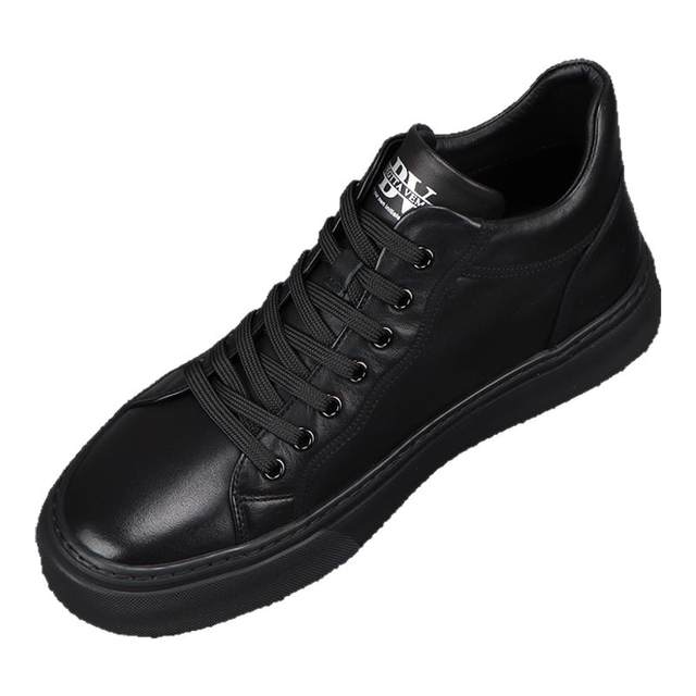 Men's high top sneakers genuine leather comfortable soft sole casual leather shoes
