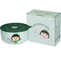 (Modern Housewife Chibi Maruko-chan) Ceramic Fresh Bowl Lunch Box Microwave Reheatable Lunch Box for Office Workers