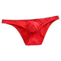 Breathable youth sports briefs for men 2024 personalized trend low-waist U convex narrow edge pure cotton mens pants